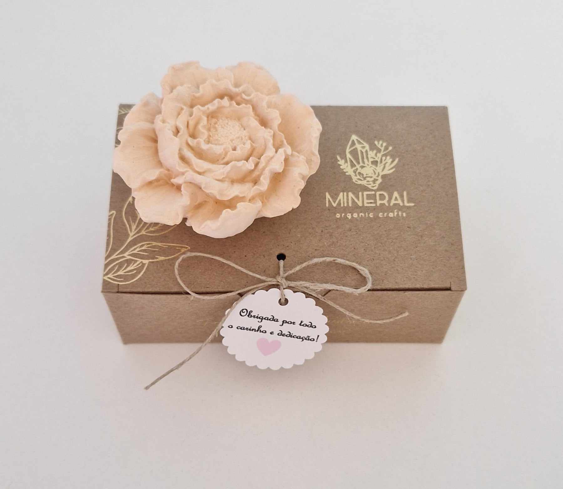 Peónia média pêssego –  Cerâmica Perfumada da Mineral Organic Crafts