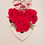 Caixa Coração Rosas Sabão - Quero-te para a vida toda