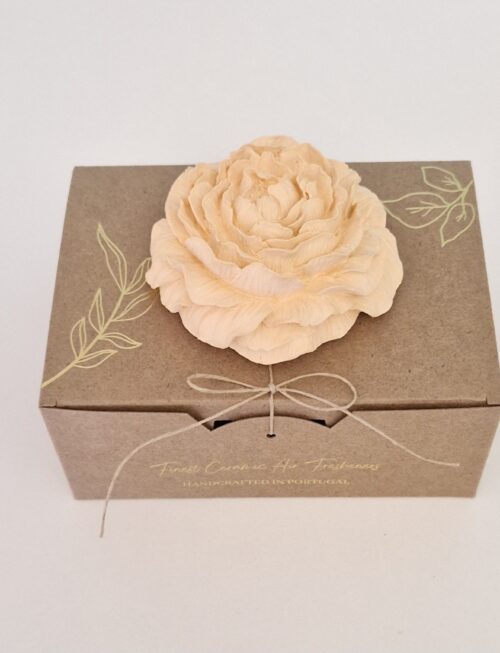 Peónia grande aberta alaranjada - Cerâmica Perfumada Mineral Organic Crafts