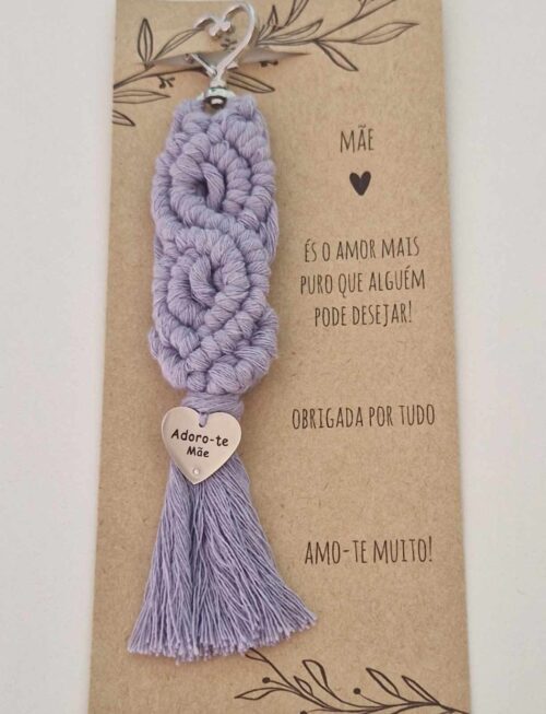 Porta chaves lilás-  Adoro-te Mãe