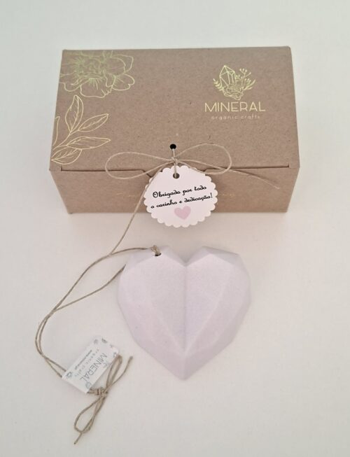 Coração geométrico lilás - Cerâmica Perfumada da Mineral Organic Crafts