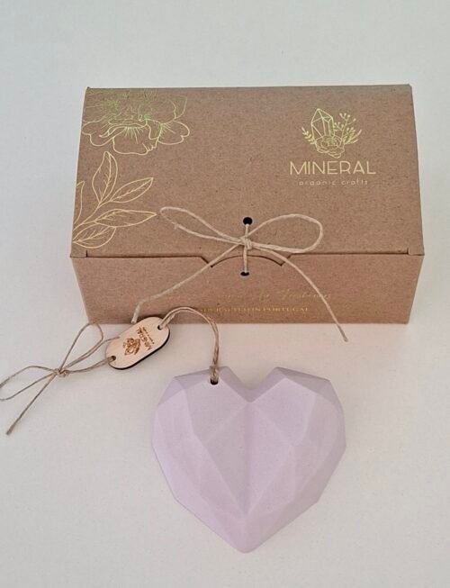 Coração geométrico lilás - Cerâmica Perfumada da Mineral Organic Crafts