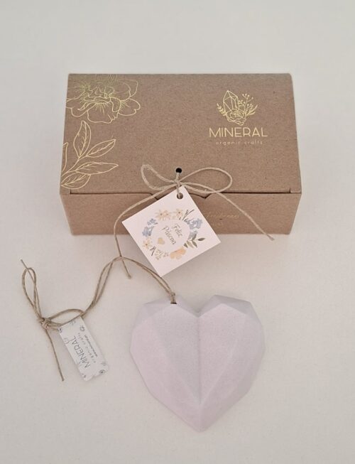 Coração geométrico lilás - Cerâmica Perfumada da Mineral Organic Crafts