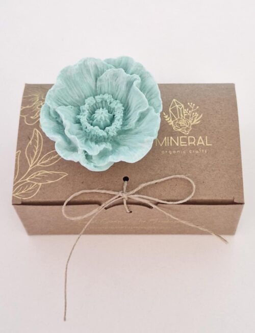 Papoila aberta menta - Cerâmica Perfumada da Mineral Organic Crafts