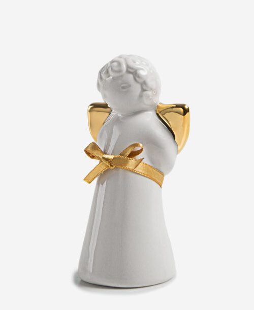 Anjinho mãos na costas ouro - Rosa Malva