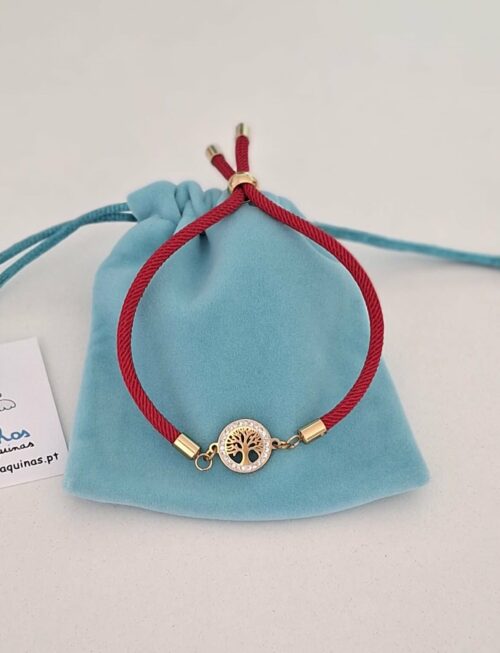 Pulseira dourada árvore da vida