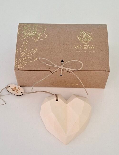 Coração geométrico amarelo - Cerâmica Perfumada da Mineral Organic Crafts