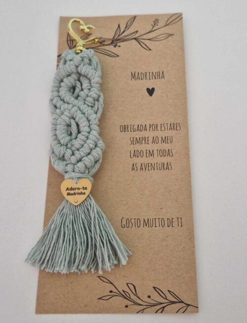Porta chaves macramé verde - madrinha