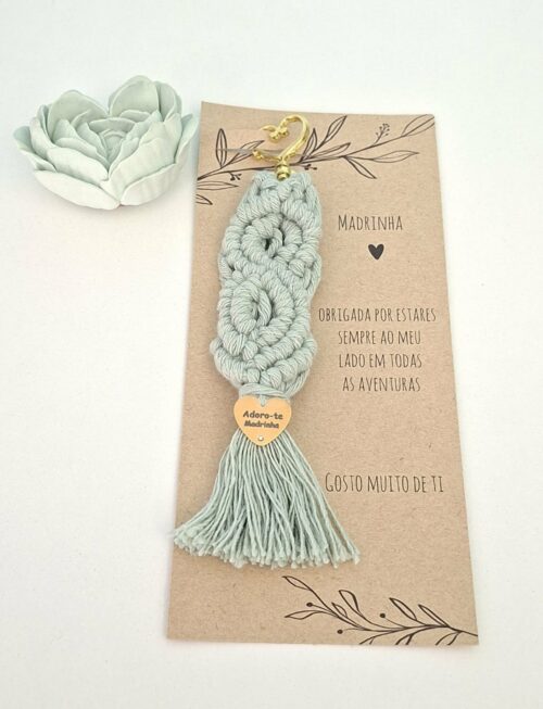 Porta chaves macramé verde - madrinha