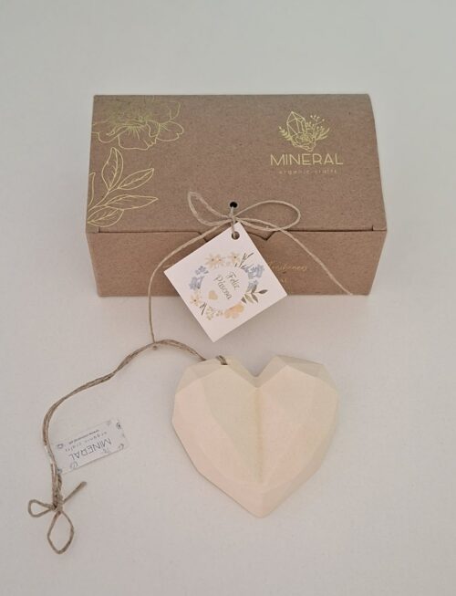 Coração geométrico amarelo - Cerâmica Perfumada da Mineral Organic Crafts