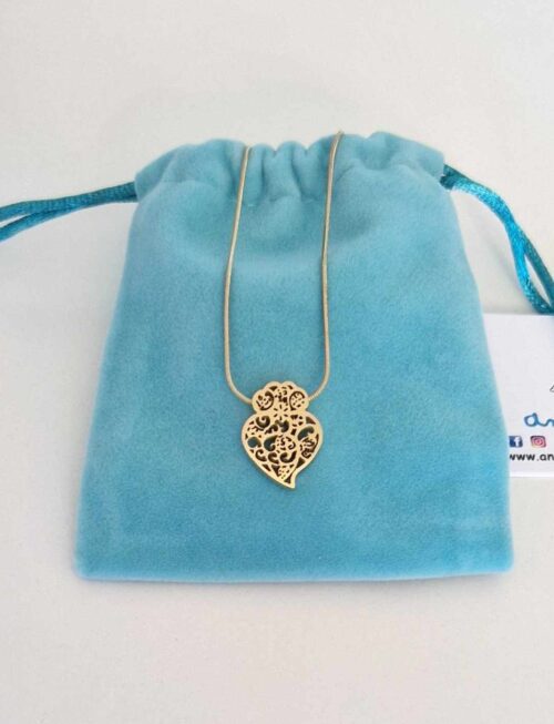 Colar aço coração de Viana