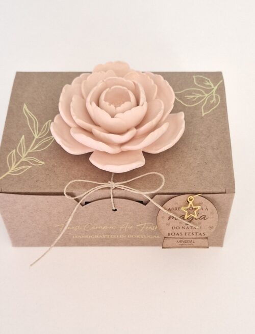 Camélia aberta grande coral - Mineral Organic Crafts