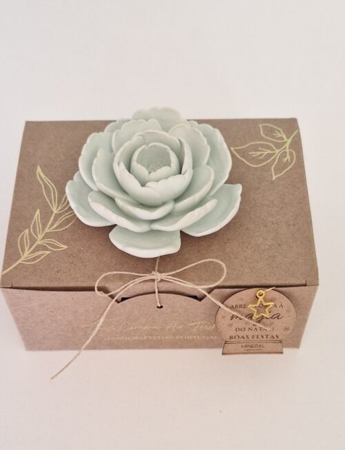 Camélia aberta grande verde - Mineral Organic Crafts