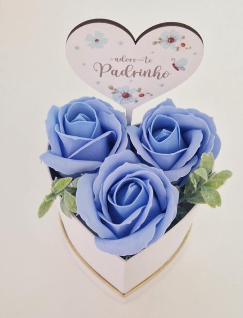 Caixa Coração Rosas – Adoro-te Padrinho