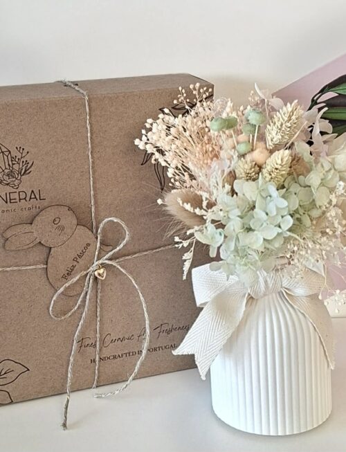 Jarrinha flores tons verde- Mineral Organic Crafts