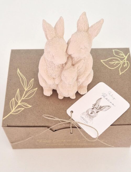 Família 3 coelhos bege - Mineral Organic Crafts