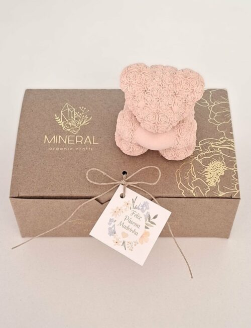 Ursinho coral - Cerâmica Perfumada da Mineral Organic Crafts