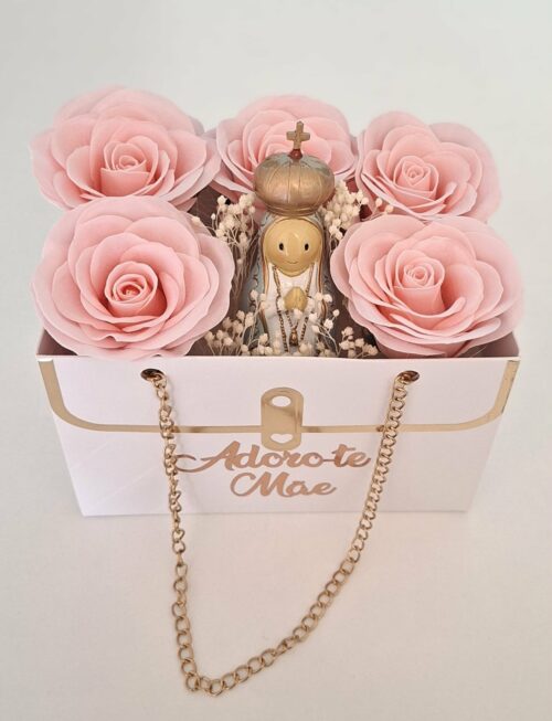 Caixa Rosas e Nossa Senhora de Fátima - Mãe