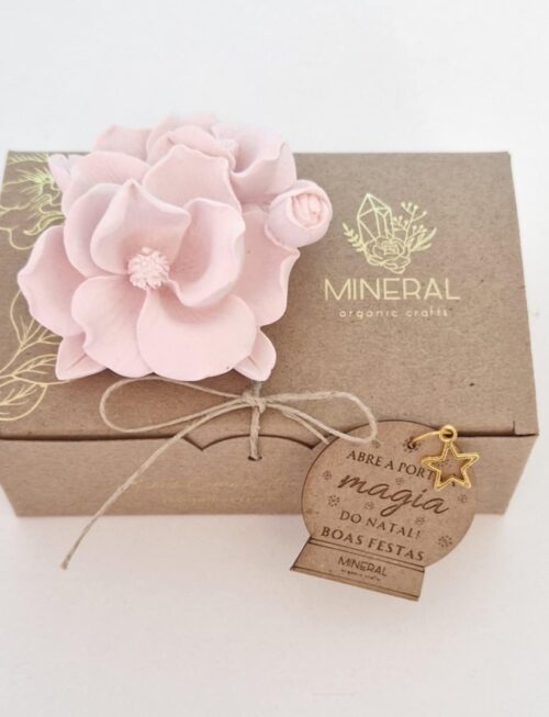 Rebento de Magnólia Rosa - Cerâmica Perfumada da Mineral Organic Crafts