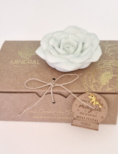 Rosa achatada verde - Cerâmica Perfumada da Mineral Organic Crafts