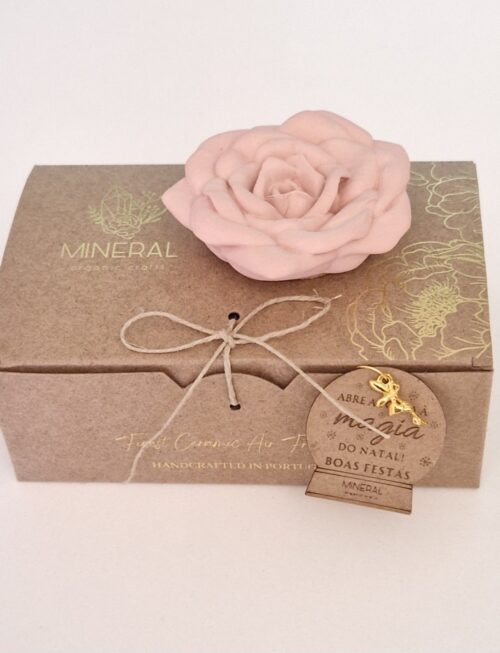 Rosa achatada rosa velho - Cerâmica Perfumada da Mineral Organic Crafts