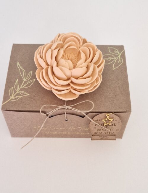 Camélia fechada laranja - Mineral Organic Crafts