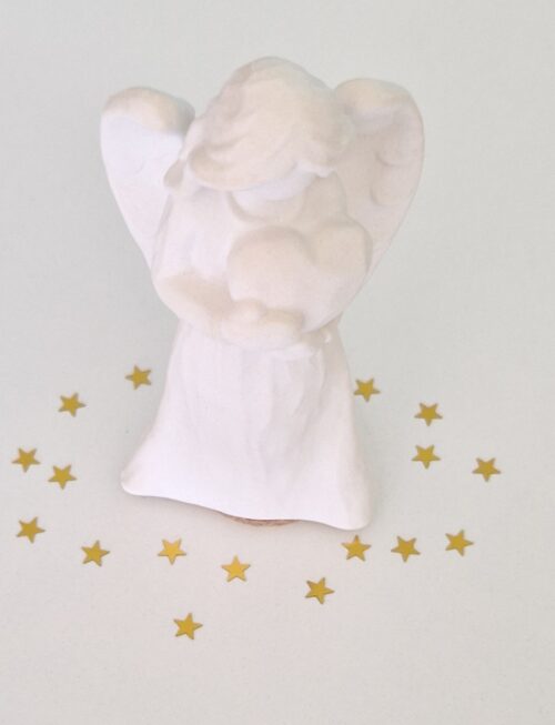 Anjo 3D coração branco - Cerâmica Perfumada da Mineral Organic Crafts