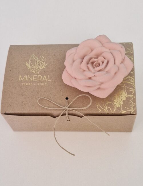 Rosa achatada rosa velho - Cerâmica Perfumada da Mineral Organic Crafts