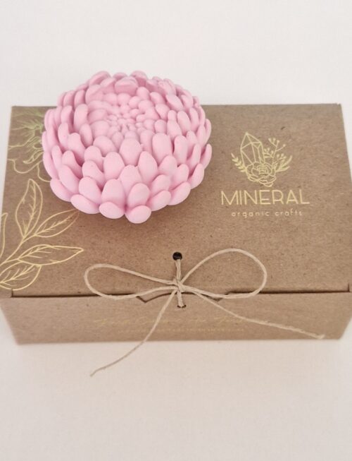 Dália rosa fechada - Cerâmica Perfumada da Mineral Organic Crafts