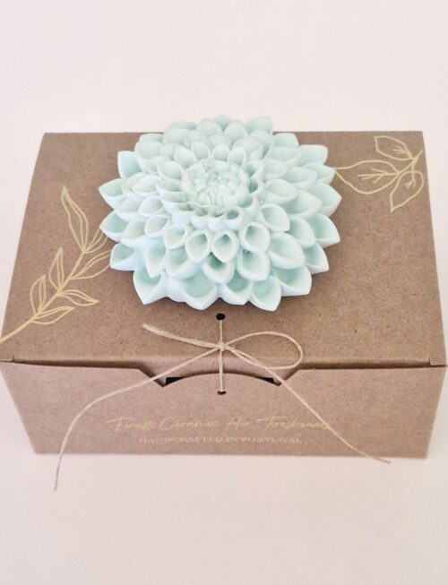 Dália aberta verde - Cerâmica Perfumada da Mineral Organic Crafts