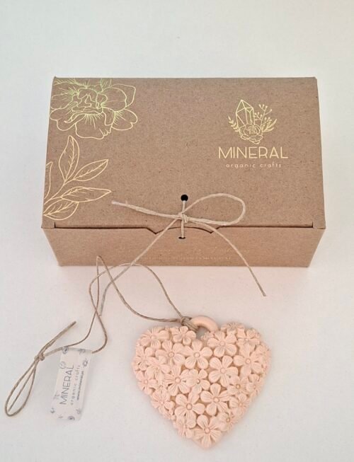 Coração florido laranja - Cerâmica Perfumada da Mineral Organic Crafts