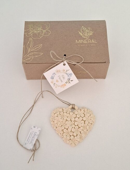 Coração florido amarelo - Cerâmica Perfumada da Mineral Organic Crafts