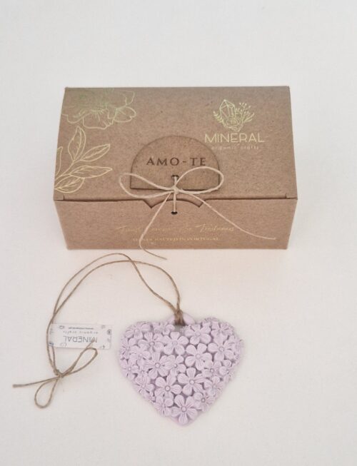 Coração florido lilás - Cerâmica Perfumada da Mineral Organic Crafts