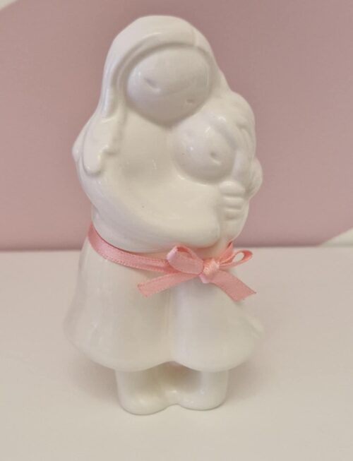 Abraço Mãe e Menina Branco _ Rosa Malva