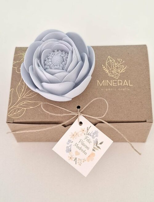 Ranúnculo pétala lisa azul - Cerâmica Perfumada da Mineral Organic Crafts