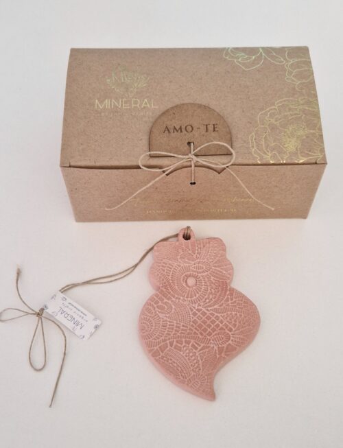 Coração de Viana rosa - Cerâmica Perfumada da Mineral Organic Crafts