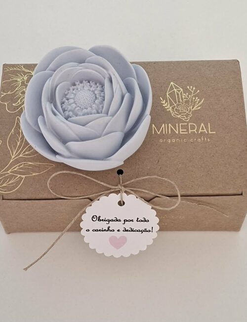 Ranúnculo pétala lisa azul - Cerâmica Perfumada da Mineral Organic Crafts