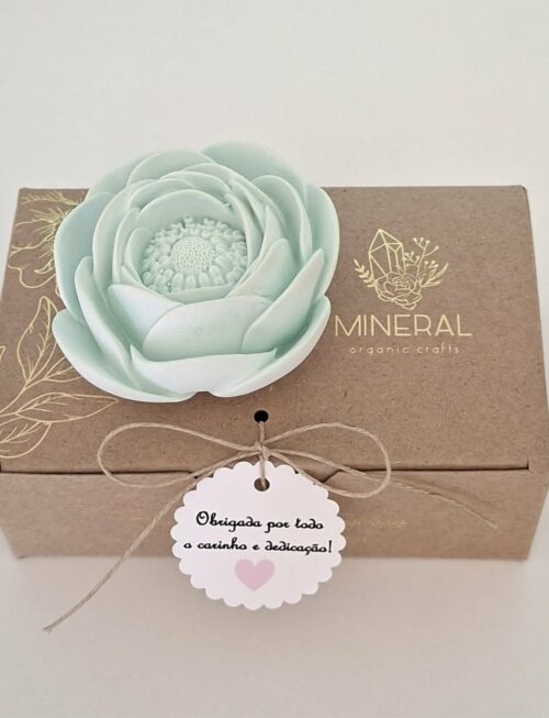 Ranúnculo pétala lisa menta - Cerâmica Perfumada da Mineral Organic Crafts