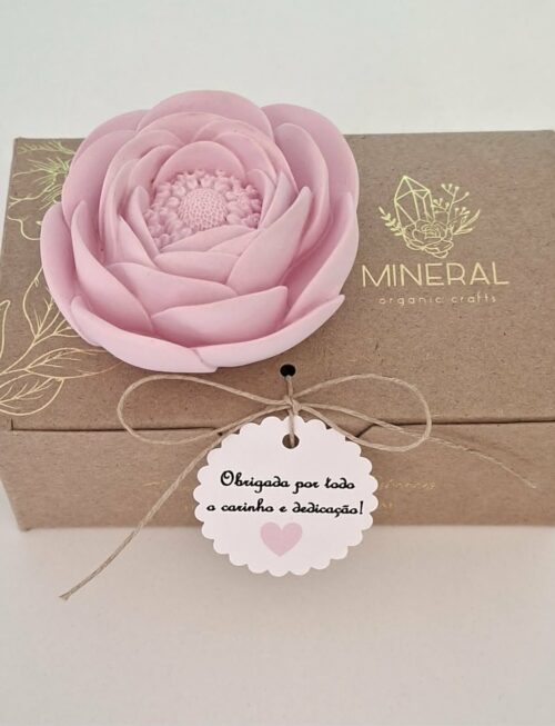 Ranúnculo pétala lisa rosa - Cerâmica Perfumada da Mineral Organic Crafts