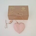Coração geométrico rosa velho - Cerâmica Perfumada da Mineral Organic Crafts