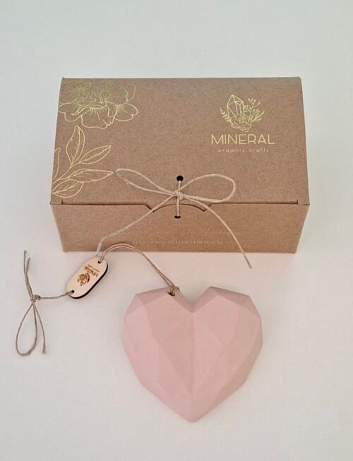 Coração geométrico rosa velho - Cerâmica Perfumada da Mineral Organic Crafts