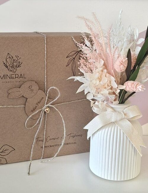 Jarrinha flores tons rosa - Mineral Organic Crafts