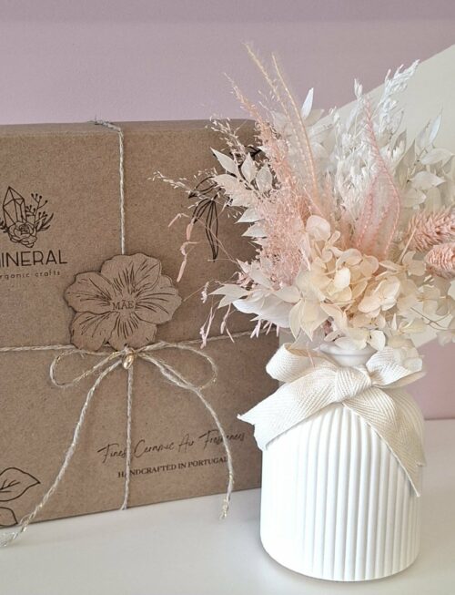 Jarrinha flores tons rosa - Mineral Organic Crafts