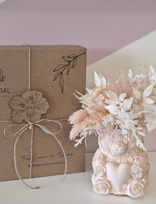 Jarrinha rosa ursinho - Mineral Organic Crafts