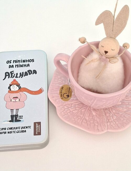 Chávena + Pires rosa + Lata chocolate afilhada
