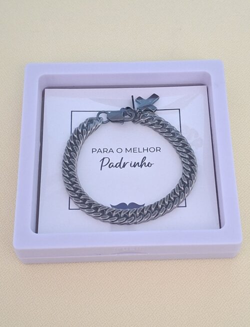 Pulseira em aço Padrinho