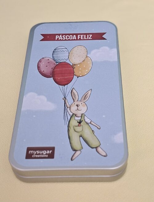 Lata com chocolate - Feliz Páscoa