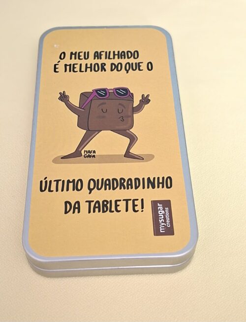 Lata com chocolate - Afilhado