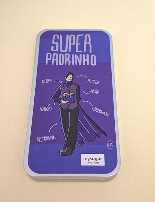 Lata com chocolate - Super Padrinho