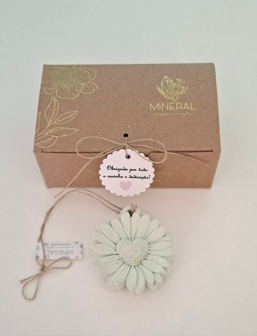 Gerbera coração verde - Cerâmica Perfumada da Mineral Organic Crafts